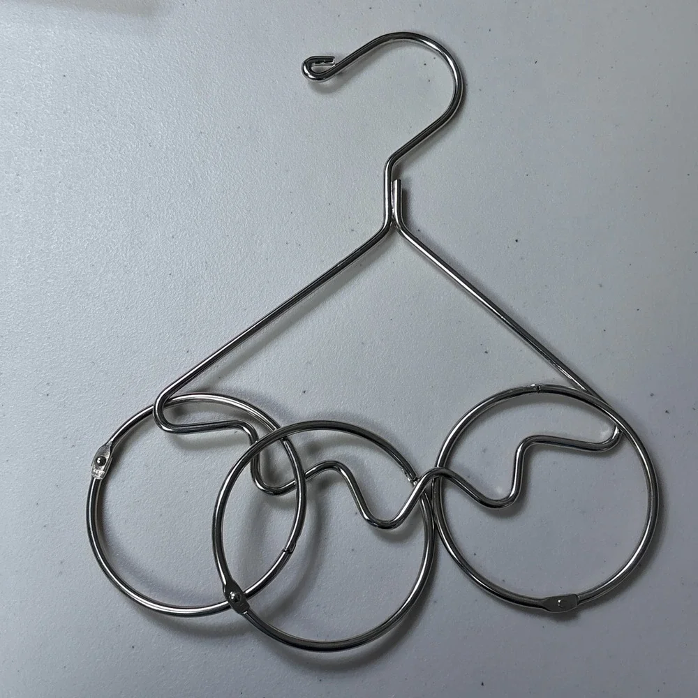 Tie Suspender Braces Belt Scarf Hanger Closet Organizer Metal Silver 6